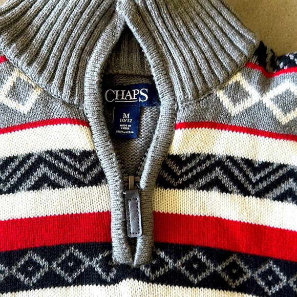 Chaps boys quarter zip sweater size 10/12 - Picture 3 of 3